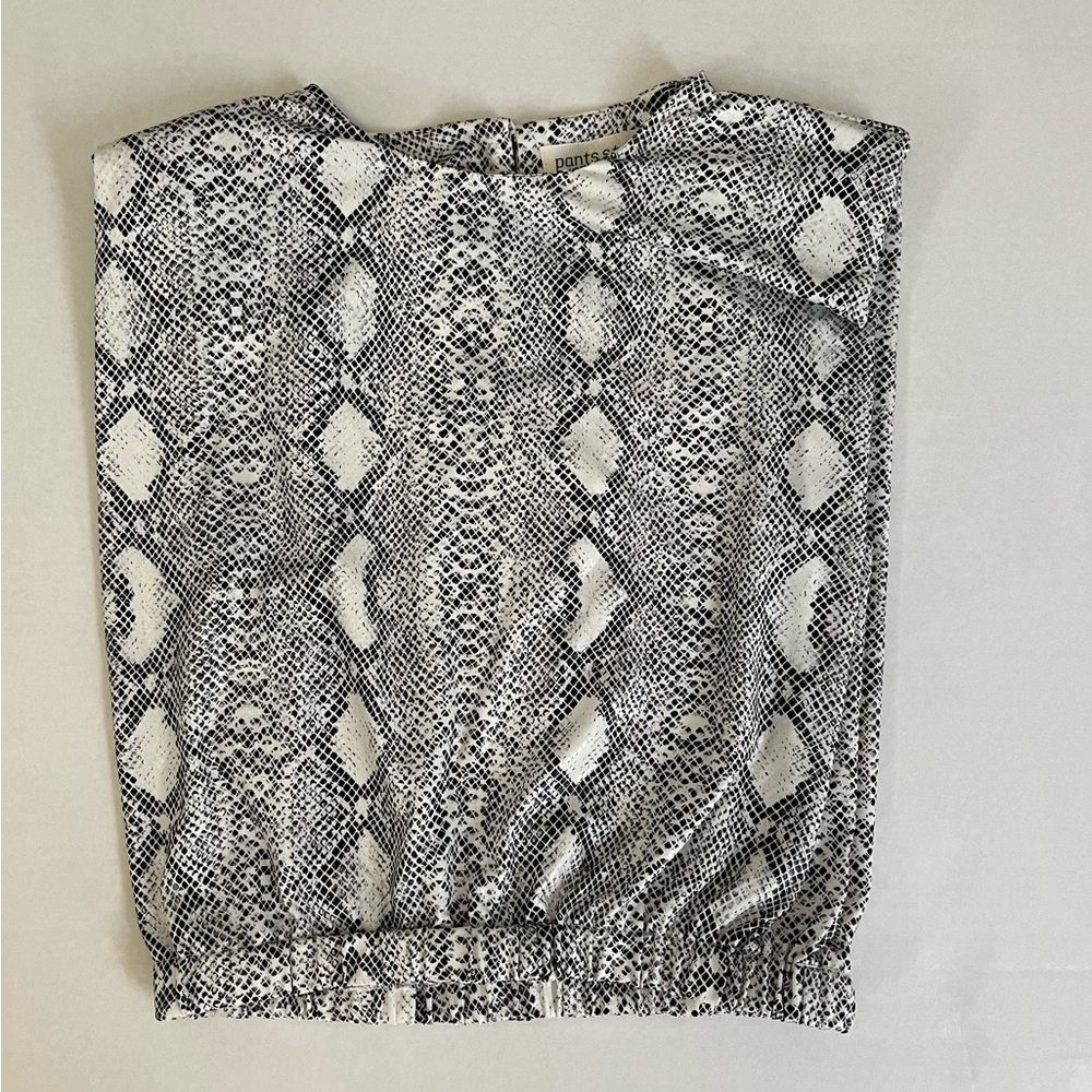 Pants store faux snakeskin top, size small.